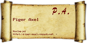 Piger Axel névjegykártya